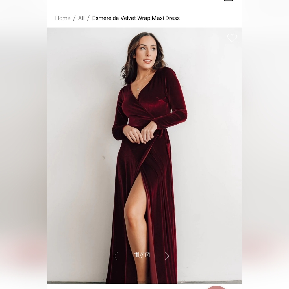 Baltic Born Esmerelda Velvet Wrap Dress Merlot Medium
